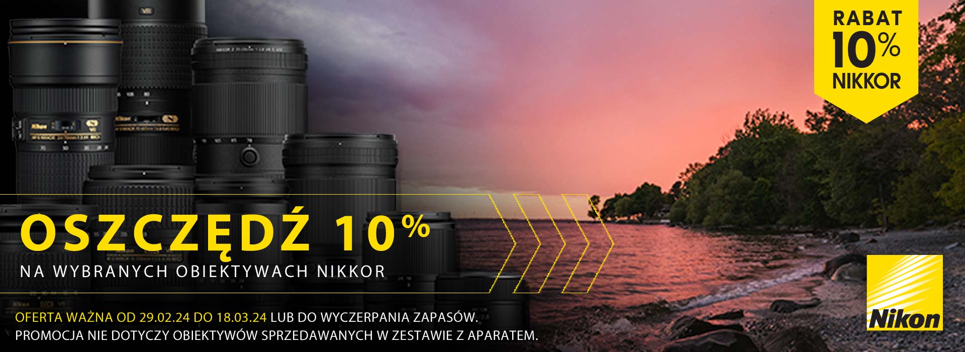 Oszczędź 10% na wybranych obiektywach Nikkor